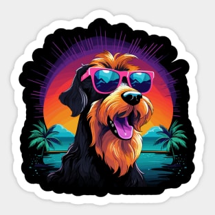 Retro Wave Airdale Terrier Dog Shirt Sticker